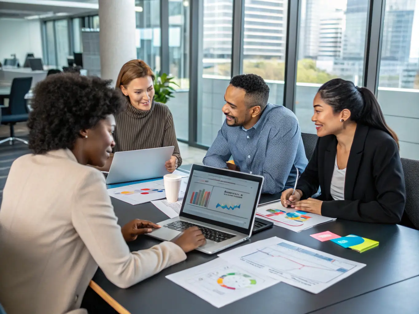 An image of a team collaborating on ERP software implementation, showcasing Enest Solutions' expertise in ERP solutions.
