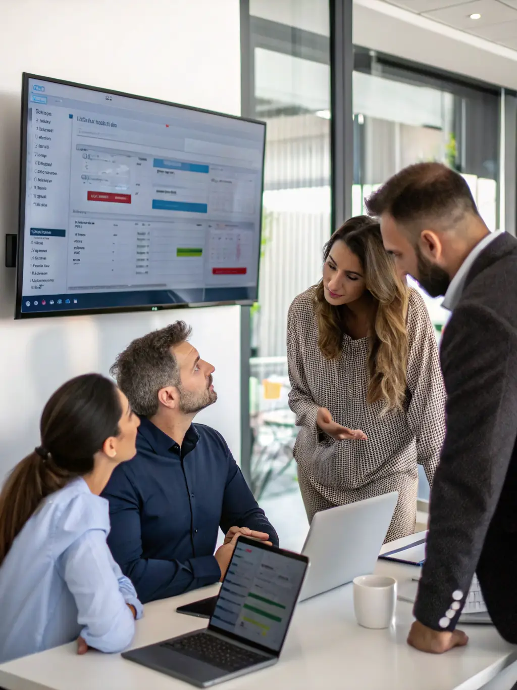 A professional team collaborating on ERP implementation, showcasing expertise and teamwork.